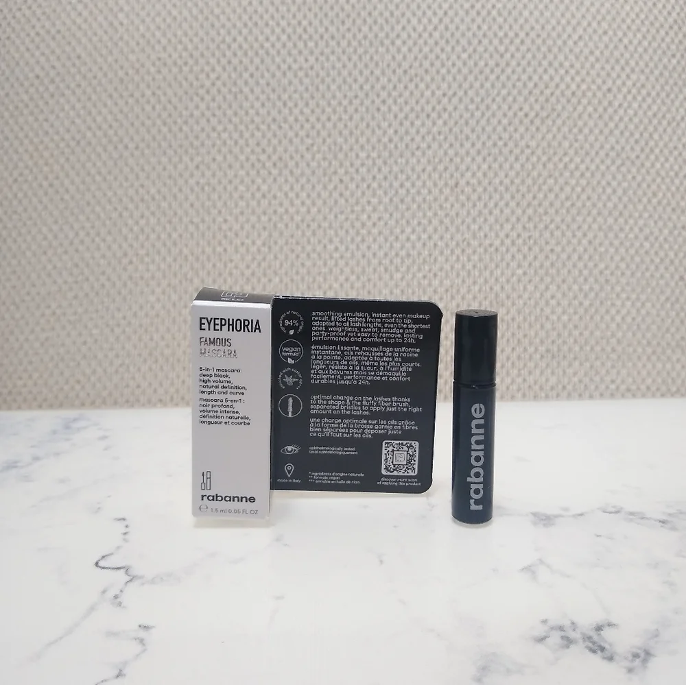 Paco Rabanne EYEPHORIA Famous Mascara 5-In-1 DEEP BLACK Mascara Mini 0.05 oz New